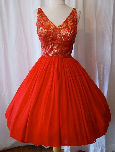 red and gold party frocks
